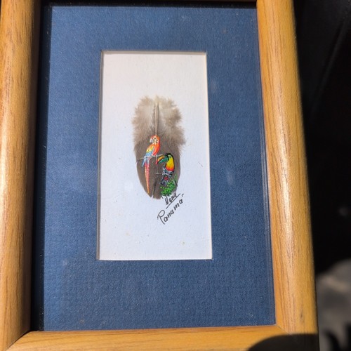 Handpainted feather toucan - feather,