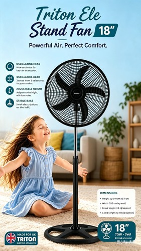 Triton electric stand fan - electric,