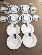 Vintage Royal Doulton Fine China ,Metro Cafe , No Chips or Cracks 32 Pieces 2000