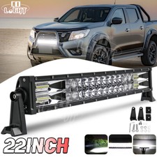 Dual Row 22" LED Work Light Bar Spot Flood Offroad 4x4 ATV Car Driving SUV ATV