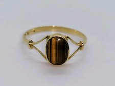 9ct Gold Vintage Tigers Eye