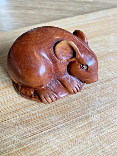 Japanese carved wooden netsuke - japanese,
