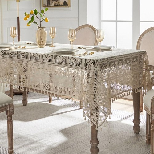 Fringe design lace tablecloth - lace,