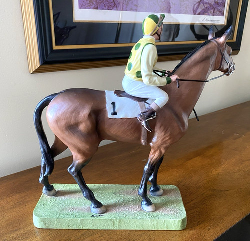 Boehm thoroughbred and jockey - boehm,