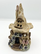 Handmade Stoneware Pottery Fairy House Tea Light Isle Of Wight Decor 15cm Tall
