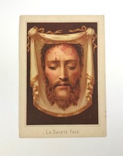 JESUS LA SAINTE FACE, Rare French Chocolate Trade Card ST. BERNARD, Circa 1900