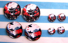 DOLLS HOUSE, PLACEMATS, 12TH, COASTERS, ORIENTAL, ROUND, TABLEWARE, RED, SALE