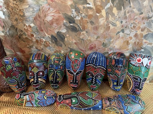 Set african tribal masks - african,