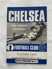 CHELSEA V STANDARD LIEGE 1971 PETER BONETTI TESTAMONIAL OFFICIAL PROGAMME