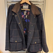 Joules Field Jacket Coat - Blue Tartan size 16. Good condition