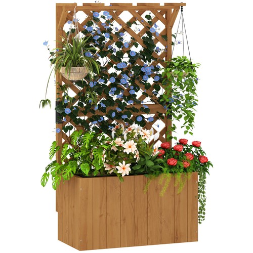 Outsunny wooden planter with - outsunny,