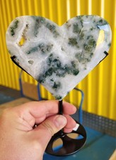 Moss Agate Heart 400g New