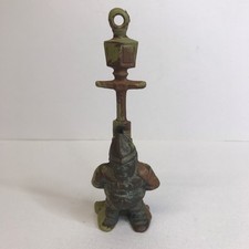 Vintage / Antique Door Knocker Policeman in front Lamp post Cast Metal Novelty