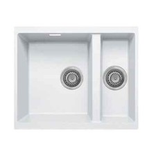 Cookology Lucca Granite Composite Kitchen Sink - 1.5 Bowl- White-A1