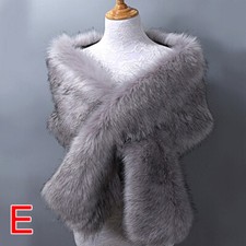 Faux Fur Long Shawl Stole Wrap