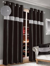 One Pair Diamante Faux Silk