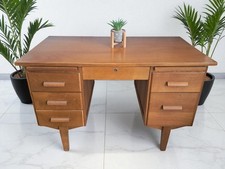 Mid Century Teachers Oak Desk Home Writing Desk Laptop Workstation Restored