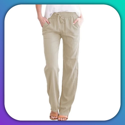 Women cotton linen trousers - women,