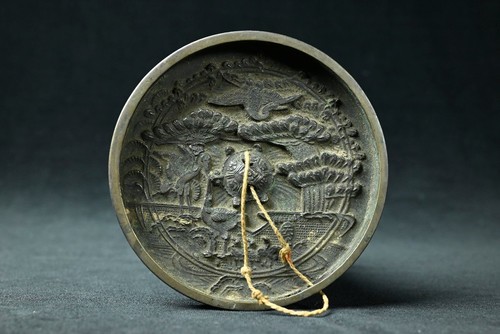 Antique japanese bronze mirror - antique,