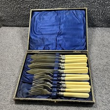 Old Stainless Cromium Plate - Fish Cutlery set (12 piece) in Original box