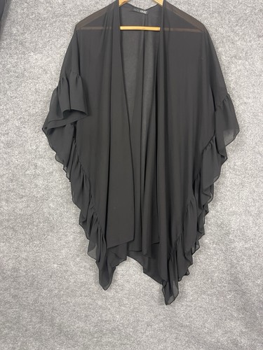 Quiz black sheer chiffon - black,