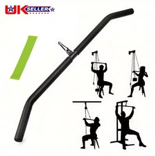 Heavy Duty Lat Pull Down Bar Grip Rod Cable Attachment Gym Fitness Workout UK