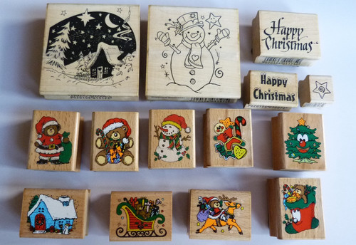Christmas wooden stamps - 14,