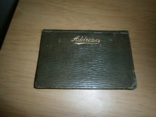 Vintage mini used/missing leather pocket address book. (E4b)