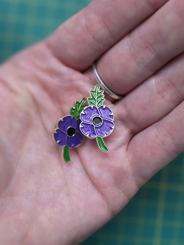 Purple poppy badges - purple,