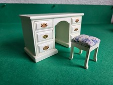 doll house furniture  ivory dressing table and stool 1.12th
