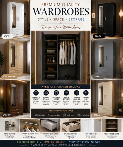 Premium mirrored wardrobe - wardrobe, 2