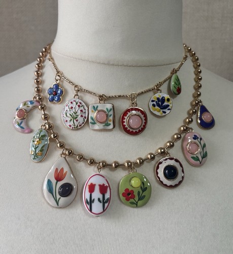 Boho floral charm - charm, layered