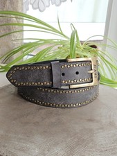 Grey Studded Belt 48" Unisex