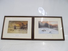Joseph Farquharson Midwinter Sunset And Winter Sunset Panting Prints Framed