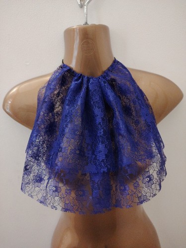 Purple lace jabot neck frill - purple,