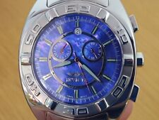 Mens Steel Bracelet Swiss Invicta 3704 Blue Chrono 100m Diver Watch BNWOT