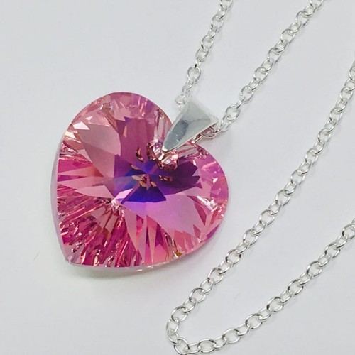 925 silver crystal heart - crystal,