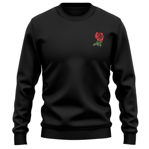 Embroidered england rose - embroidered,