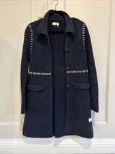 Odd Molly Classic Navy Cardigan Size Small. Cotton. Navy With White .