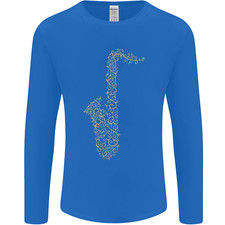 A Saxophone Musical Instruments Brass Band Mens Long Sleeve T-Shirt