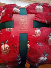 M&S Christmas Cushion & Throw