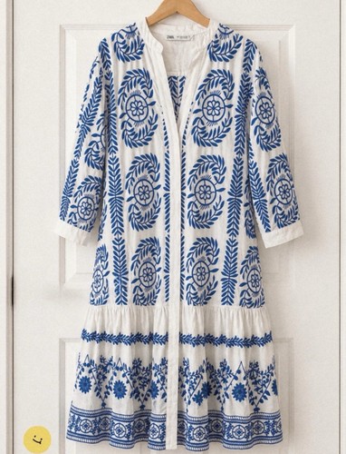 Zara embroidered dress - dress, cotton