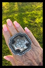 NAVAJO~BIG~ SS~HAND STAMPED~