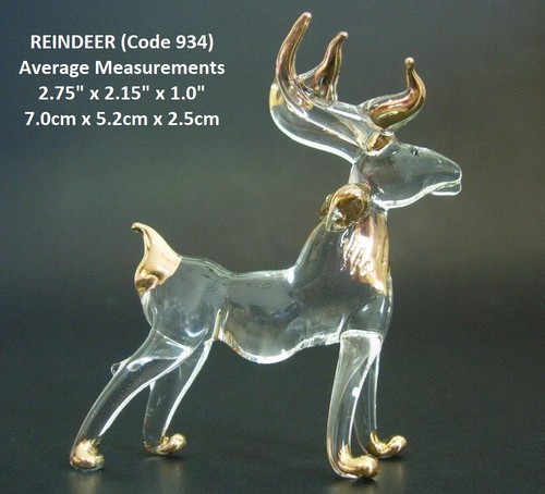 Miniature glass reindeer deer - miniature,