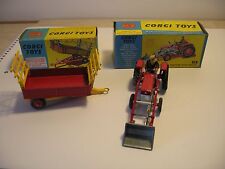 Corgi Toys; Massey-Ferguson 165 Tractor with shovel and Farm Tipper Trailer