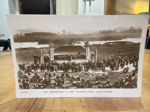 Old postcard bandstand and - old,