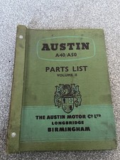 Austin A40/A50 Volume One Parts List Manual