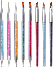 8PCS Nail Art Brush Set Gel Acrylic Liner Pen Detail Painting Manicure Tools UK