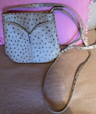 Italian leather ostrich skin cross body or shoulder handbag NEW Borse In Pelle