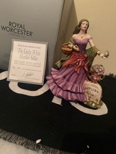 royal worcester THE LUCKY WHITE HEATHER SELLER.  BOX-CERTIFICATE